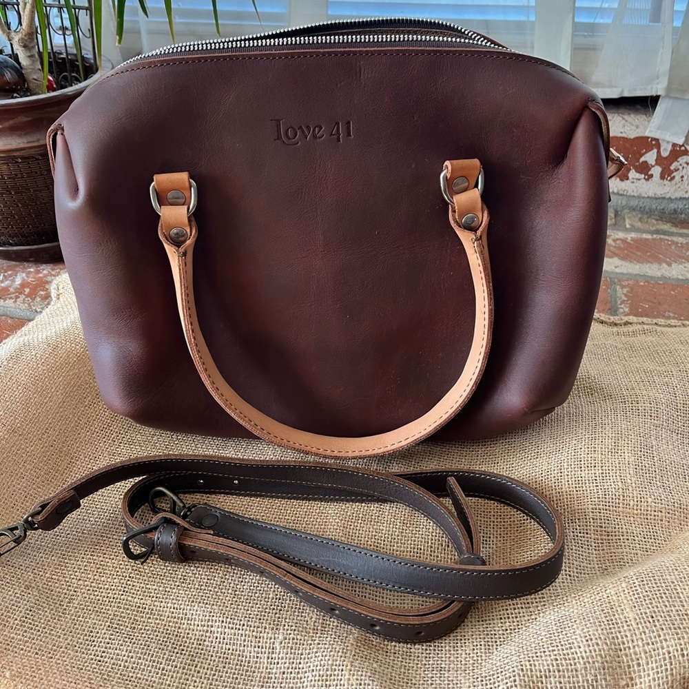 Love 41 Women's Dark Brown Leather Satchel